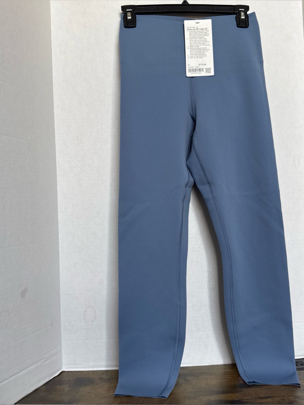 Lululemon Leggings Glow Up HR Tight 25” Blue Washed Denim WSDN Size 8 NWT Yoga